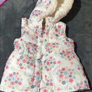 Gymboree Floral Puffer Vest with Hood